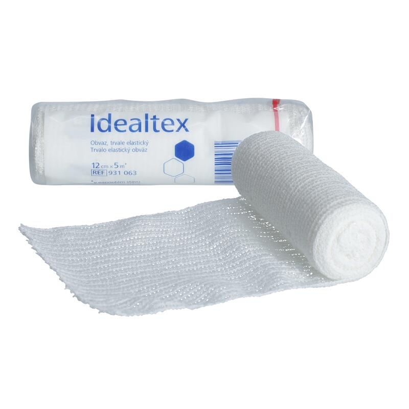 Obväz elastický dlhoťažný -IDEALTEX 12cm x 5m