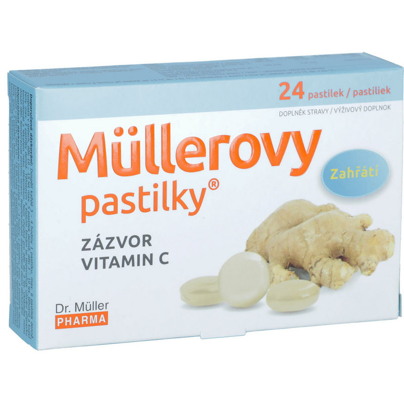 Müllerove pastilky so zázvorom a vitamínom C, 24 ks