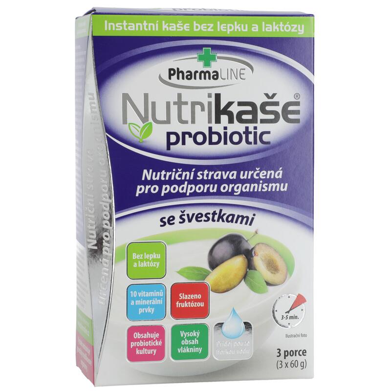 PharmaLINE Nutrikaša probiotic so slivkami, 3x 60 g