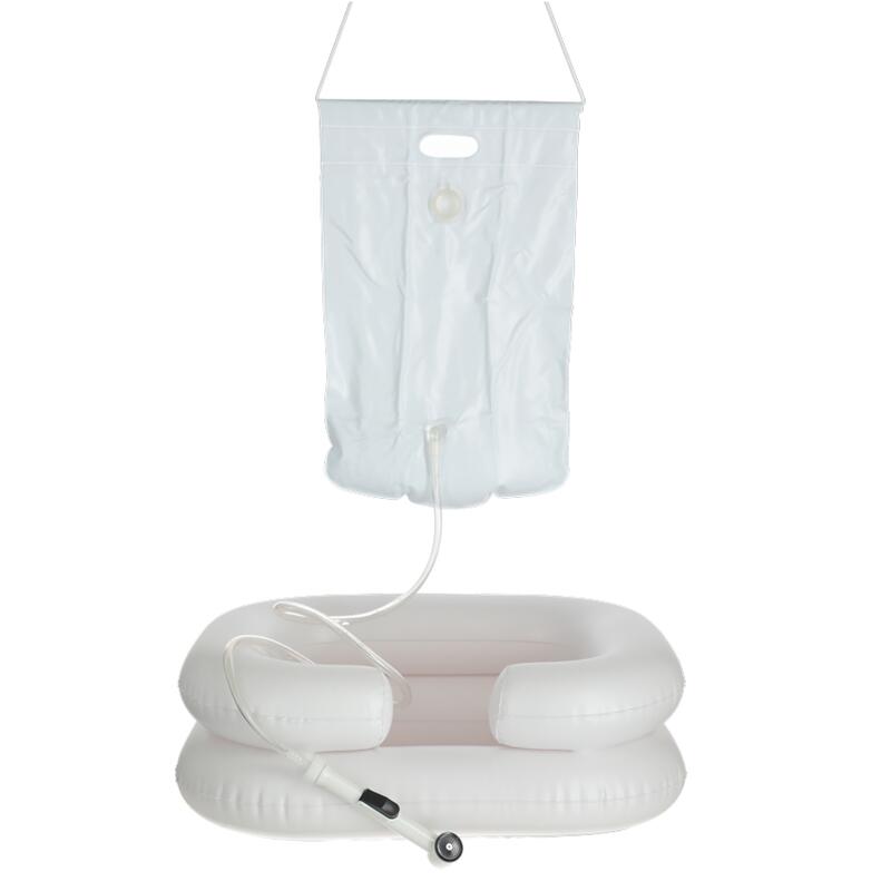 Gumené umývadlo na vlasy s prenosnou sprchou