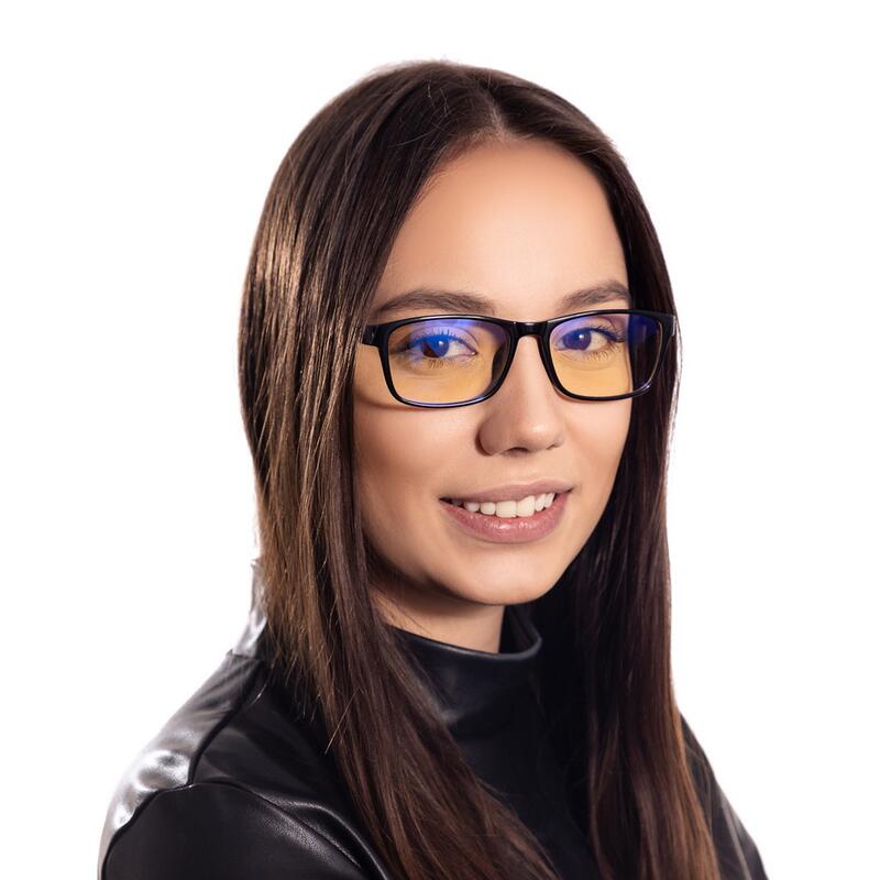 Okuliare proti modrému svetlu UNIZDRAV čierne - unisex + puzdro, vrecúško a testovacia sada