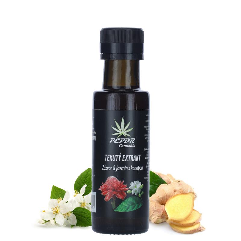 Tekutý extrakt zázvor a jazmín s konopou, 100 ml