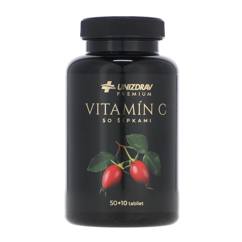 Vitamín C so šípkami UNIZDRAV, 50 + 10 tabliet zdarma