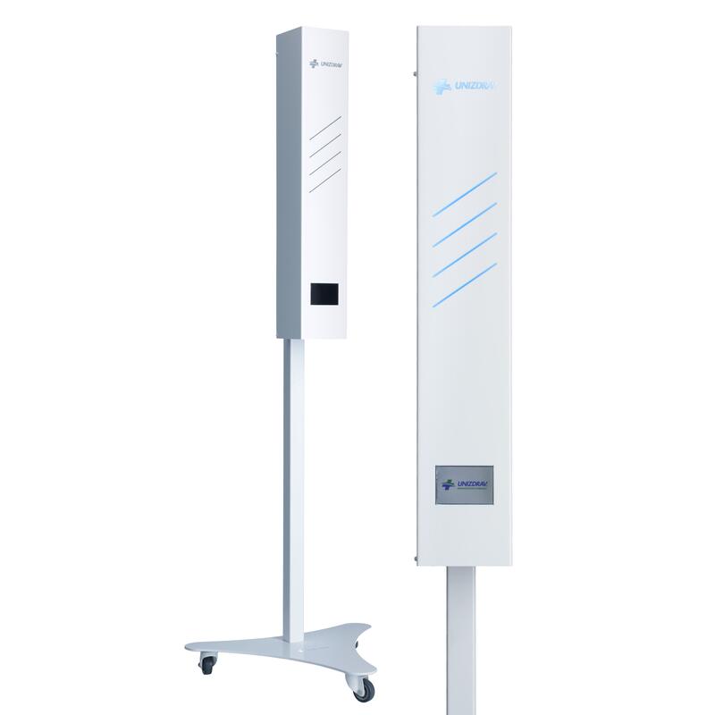 Germicídny žiarič UNIZDRAV s displejom uzavretý mobilný – biele vyhotovenie