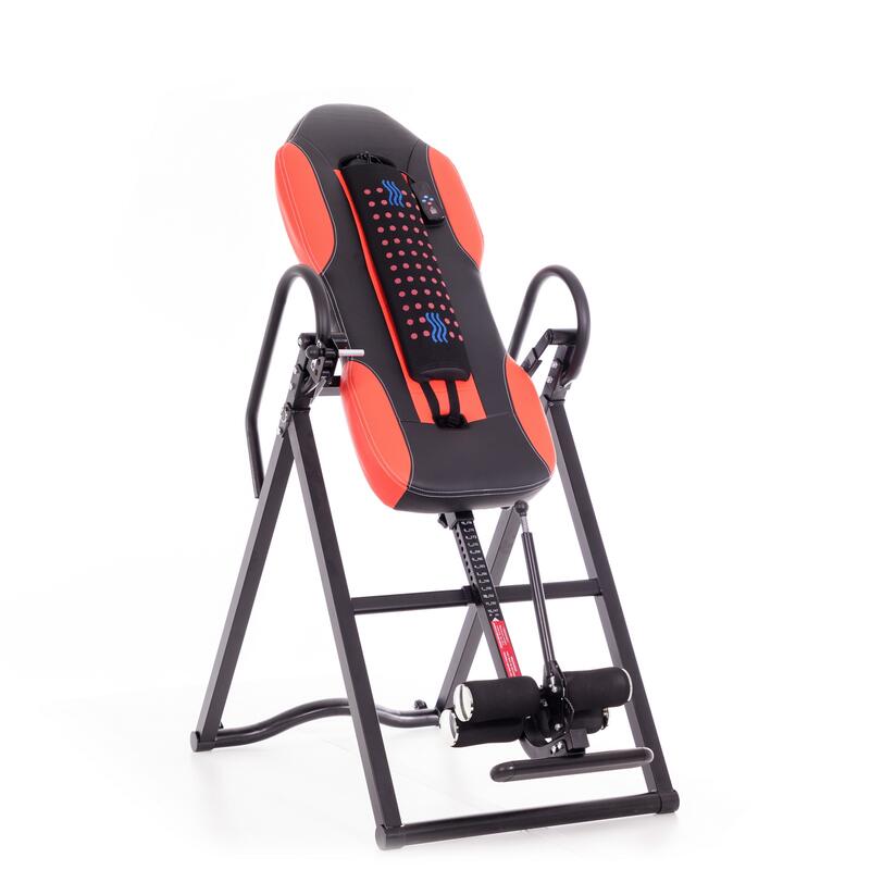 Inverzný stôl s funkciou vibračnej masáže a výhrevu - BEZ PÔVODNEHO OBALU, MIERNE ŠKRABANCE NA KONŠTRUKCII, POŠKODENÝ POŤAH. V ZLOŽENOM STAVE