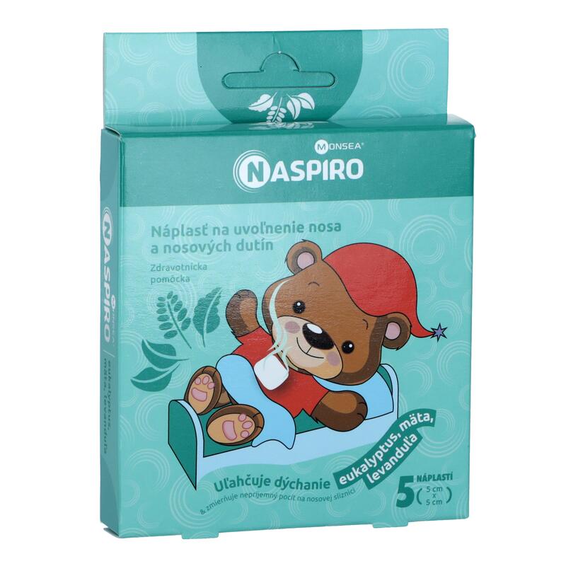 Náplasť na uvoľnenie nosa a dutín NASPIRO, 5 ks