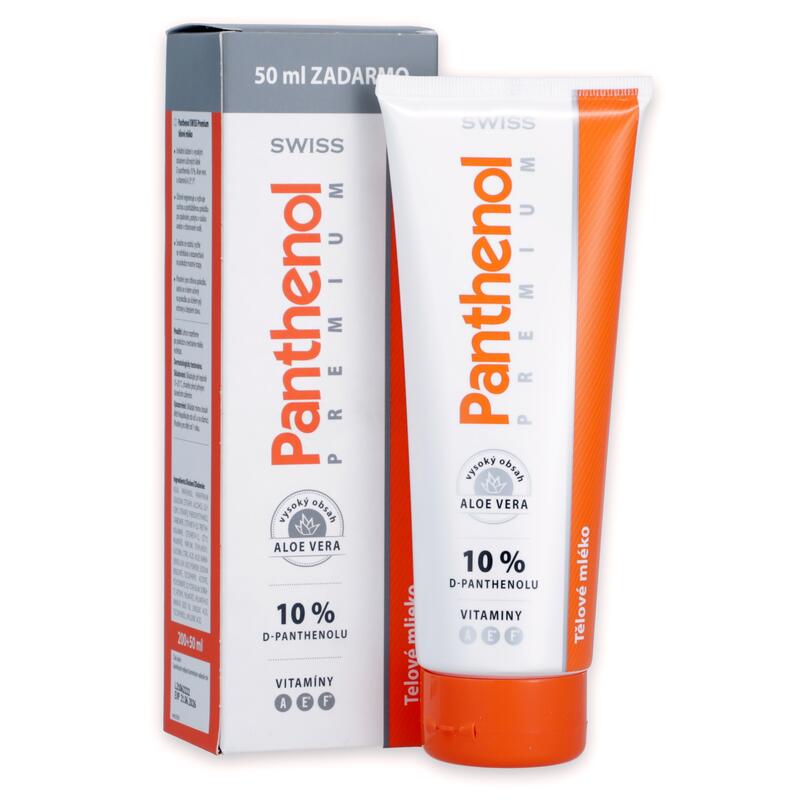 Swiss Panthenol premium 10 % telové mlieko, 200 + 50 ml