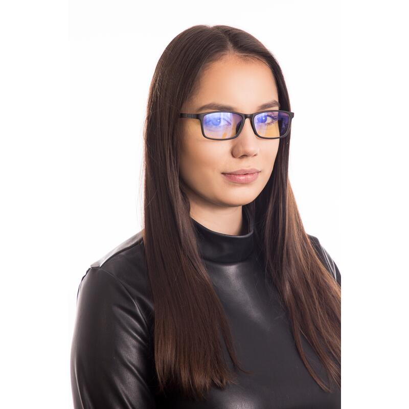 Okuliare proti modrému svetlu UNIZDRAV ružovo-čierne + puzdro, vrecúško a testovacia sada