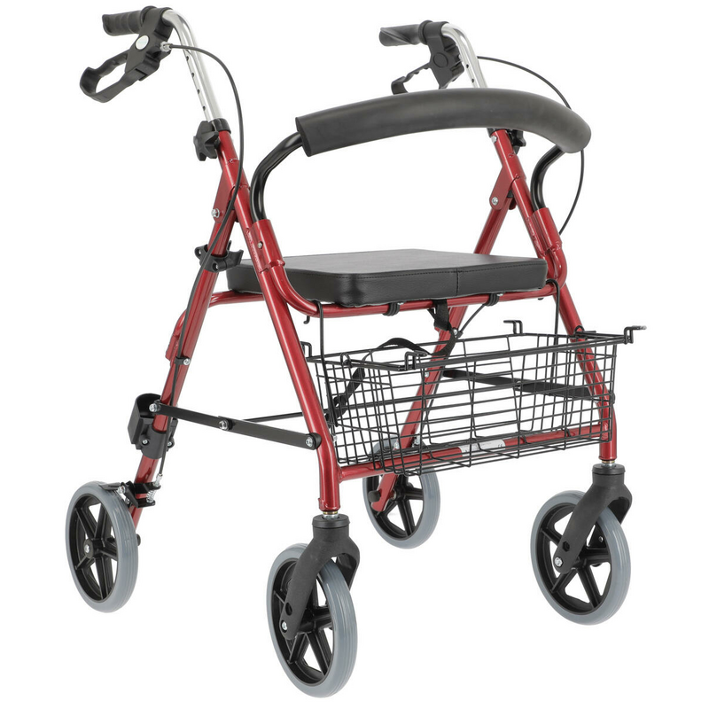 Štvorkolesové chodítko odľahčené, bordové