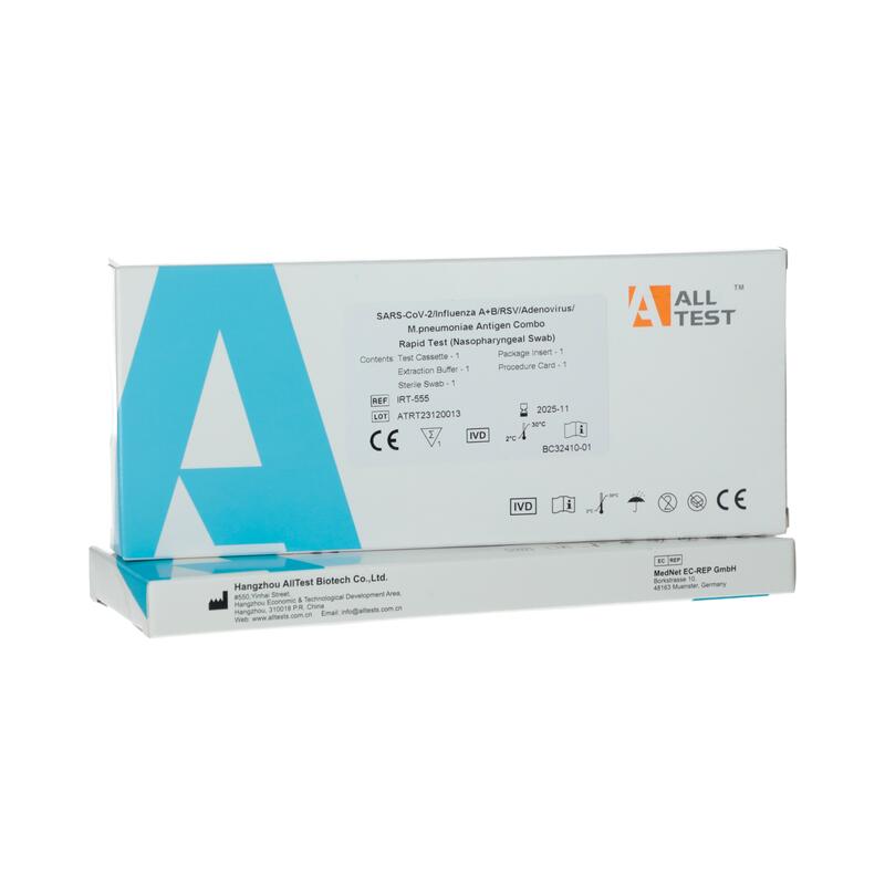 SARS-CoV-2, Influenza A+B, RSV, Adenovírus, M.pneumoniae Antigénový Kombinovaný test, 1ks