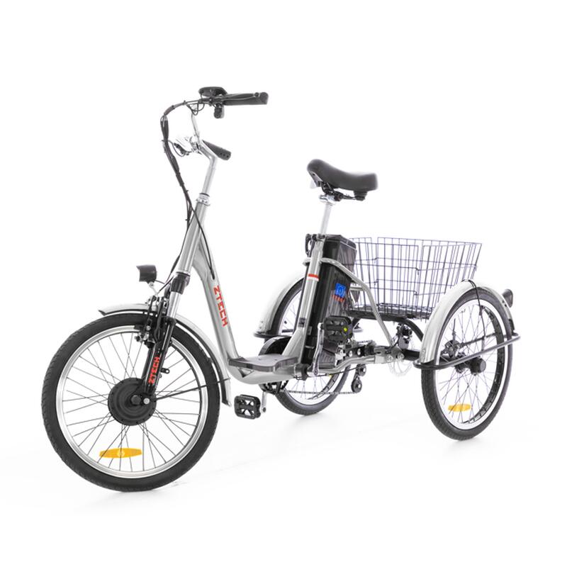 Trojkolesový elektrický bicykel Tornádo ZTECH, strieborný