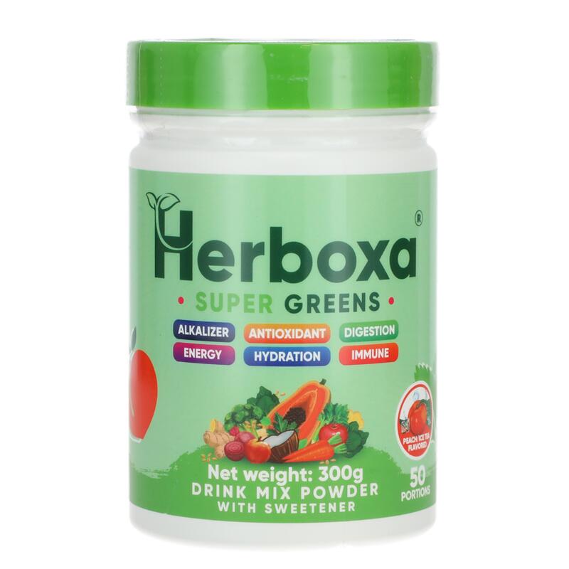 Herboxa SUPER GREENS Ľadová broskyňa, 300 g