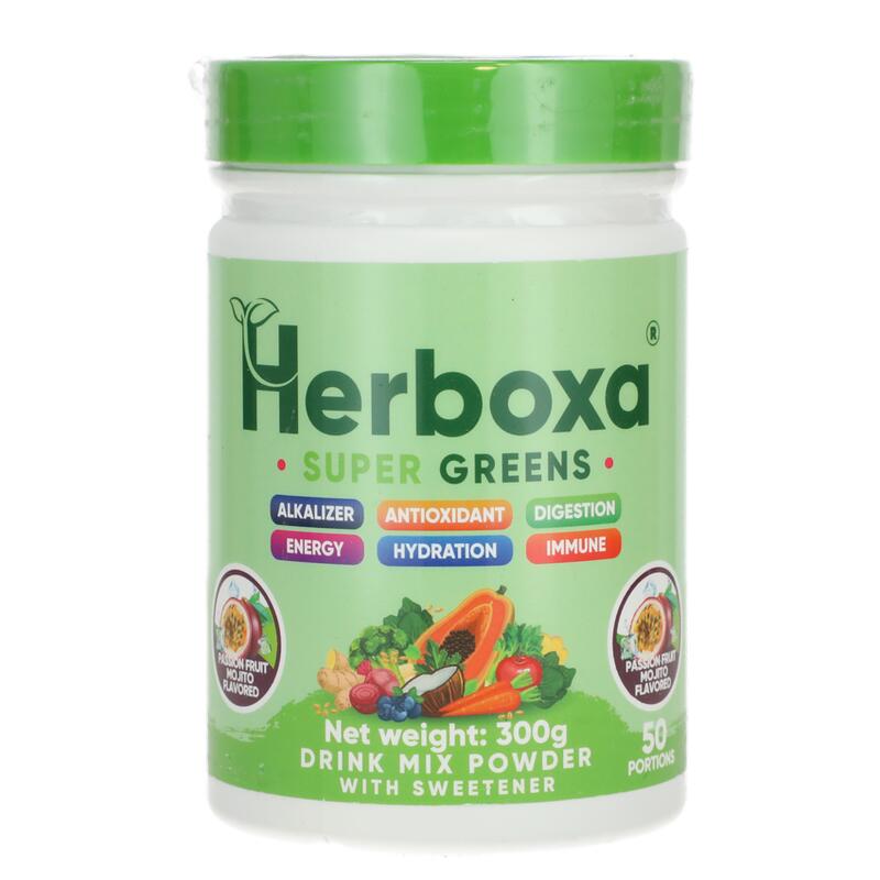 Herboxa SUPER GREENS Marakuja & mojito, 300 g