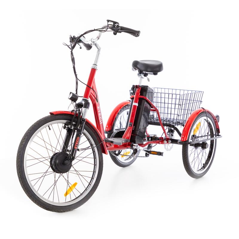 Trojkolesový elektrický bicykel Tornádo ZTECH, červený