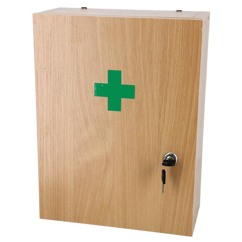 Nástenná hnedá drevená lekárnička – BEZ NÁPLNE