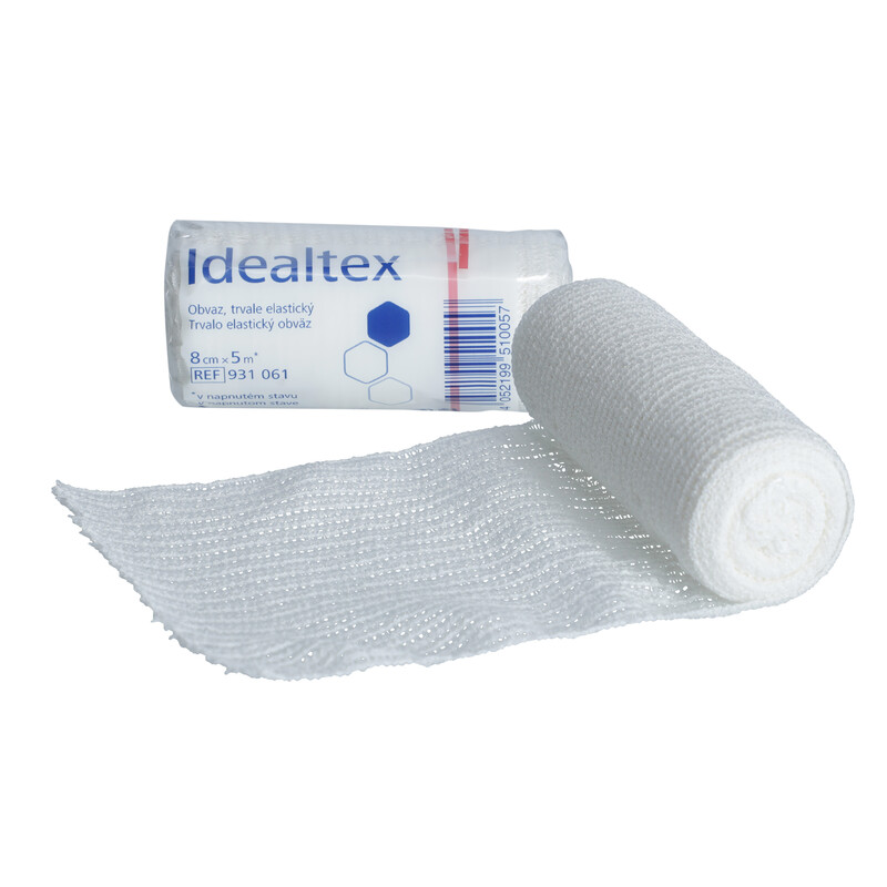 Obväz elastický dlhoťažný - IDEALTEX  8cm x 5m