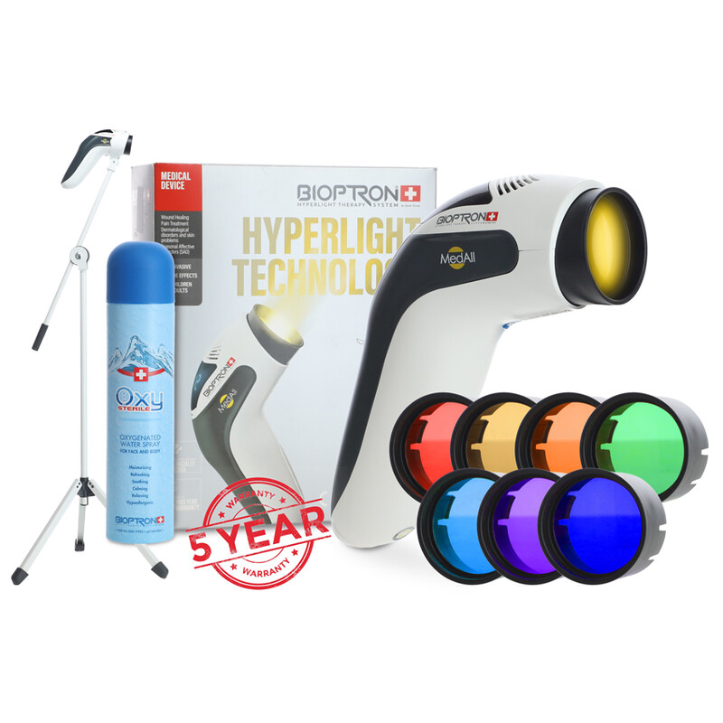 Biolampa Bioptron MedAll + farebná terapia + stojan + Oxy sprej