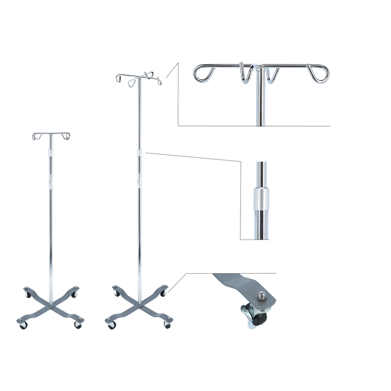 Infúzny stojan na kolieskach - výškovo nastaviteľný