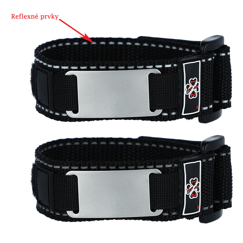 Náramok na suchý zips - S prázdnou známkou čierny