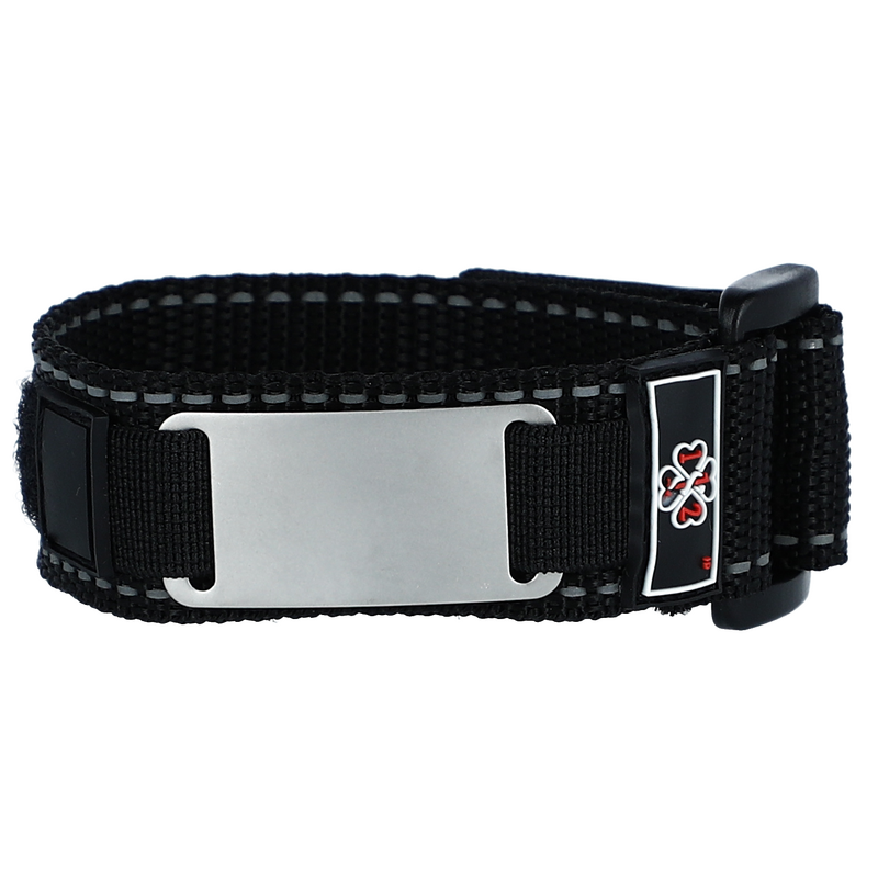 Náramok na suchý zips - S prázdnou známkou čierny