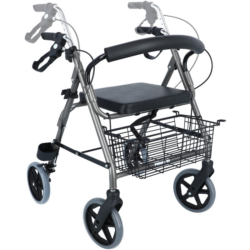 Štvorkolesové chodítko odľahčené, sivé