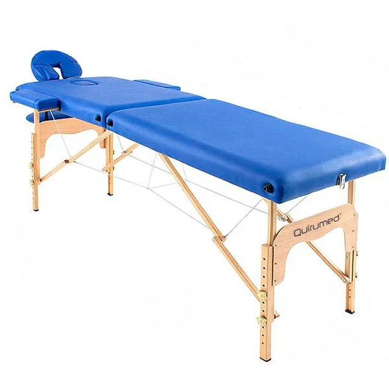Drevené masážne lehátko, modré