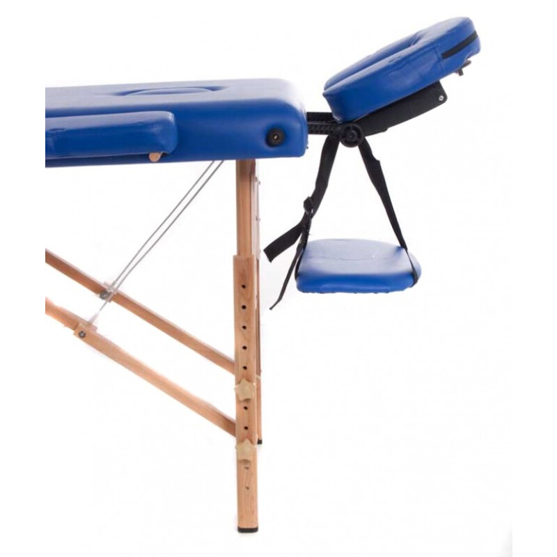 Drevené masážne lehátko, modré