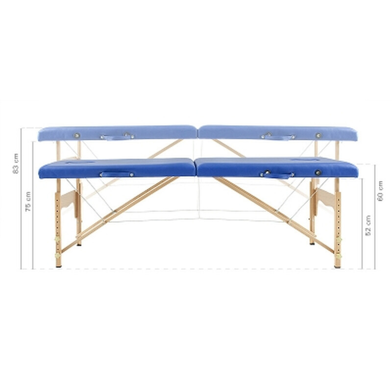 Drevené masážne lehátko, modré
