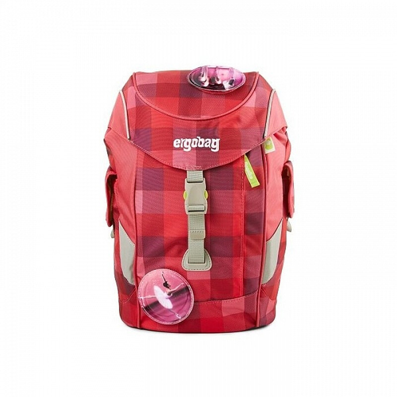 Taška pre škôlkara Ergobag mini – purpurová károvaná