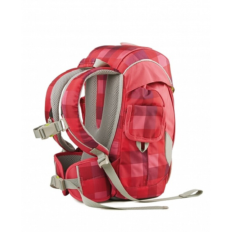 Taška pre škôlkara Ergobag mini – purpurová károvaná