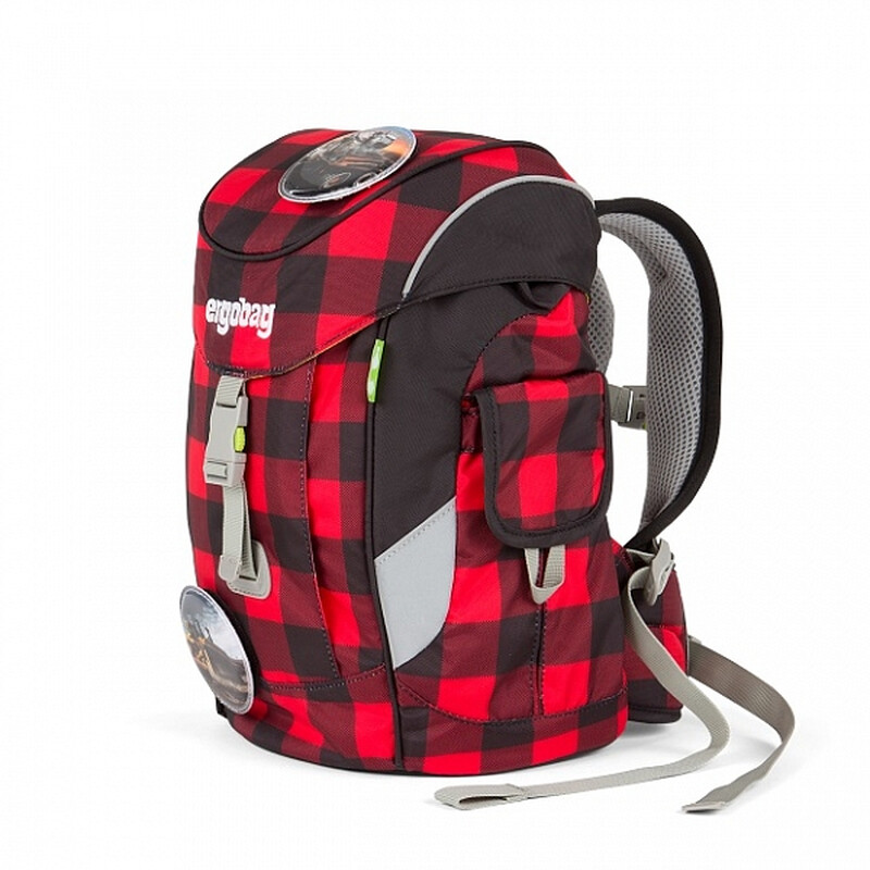 Taška pre škôlkara Ergobag mini - červeno / čierna károvaná
