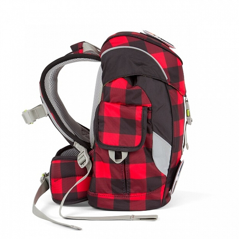 Taška pre škôlkara Ergobag mini - červeno / čierna károvaná