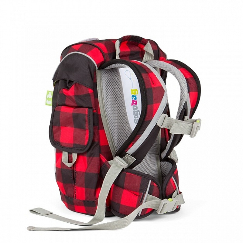 Taška pre škôlkara Ergobag mini - červeno / čierna károvaná