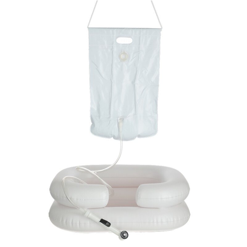 Gumené umývadlo na vlasy s prenosnou sprchou