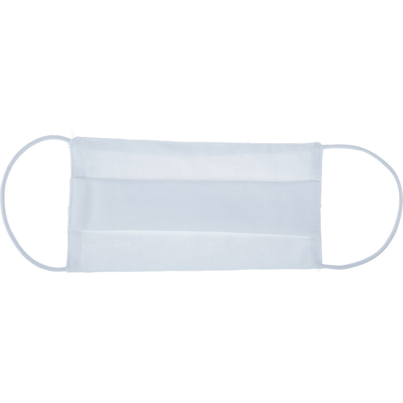 Rúško na tvár plátené na gumičku, biele 1 ks