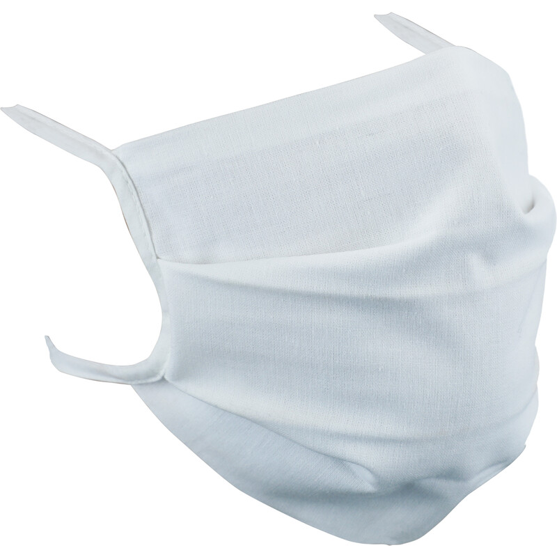 Rúško na tvár plátenné so šnúrkou, biele 1 ks