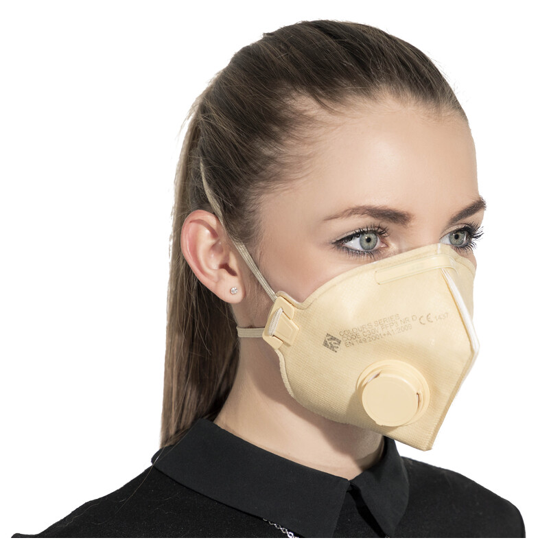Respirátor FFP3 s filtrom, béžový