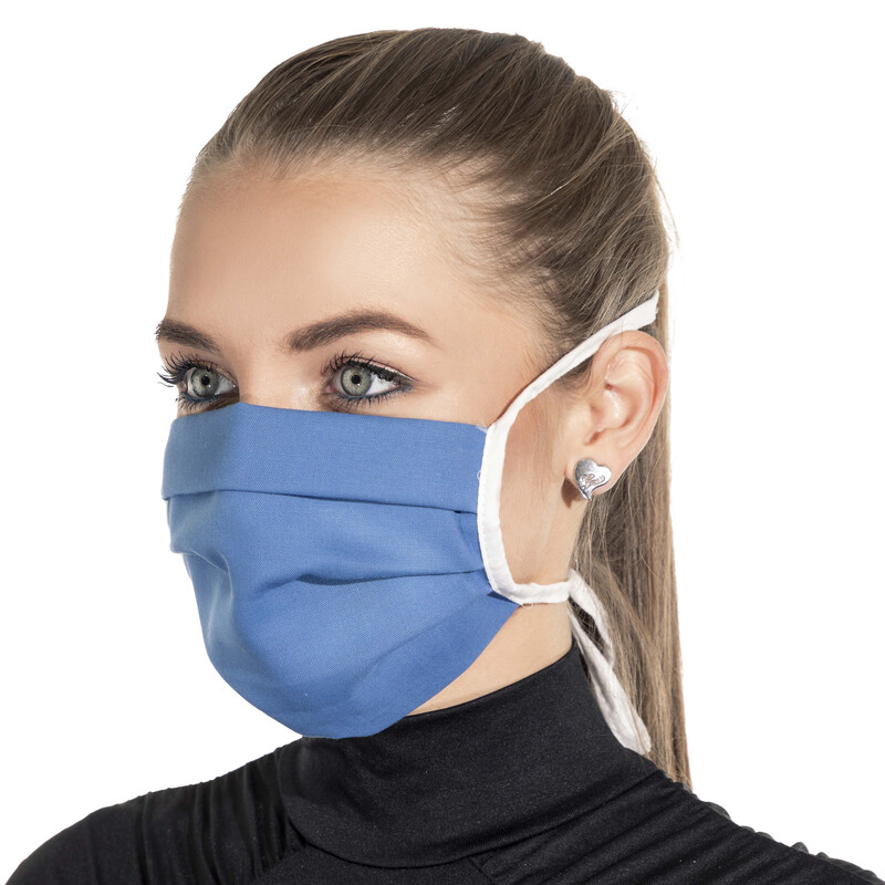 Rúško na tvár plátenné so šnúrkou, modré 1 ks