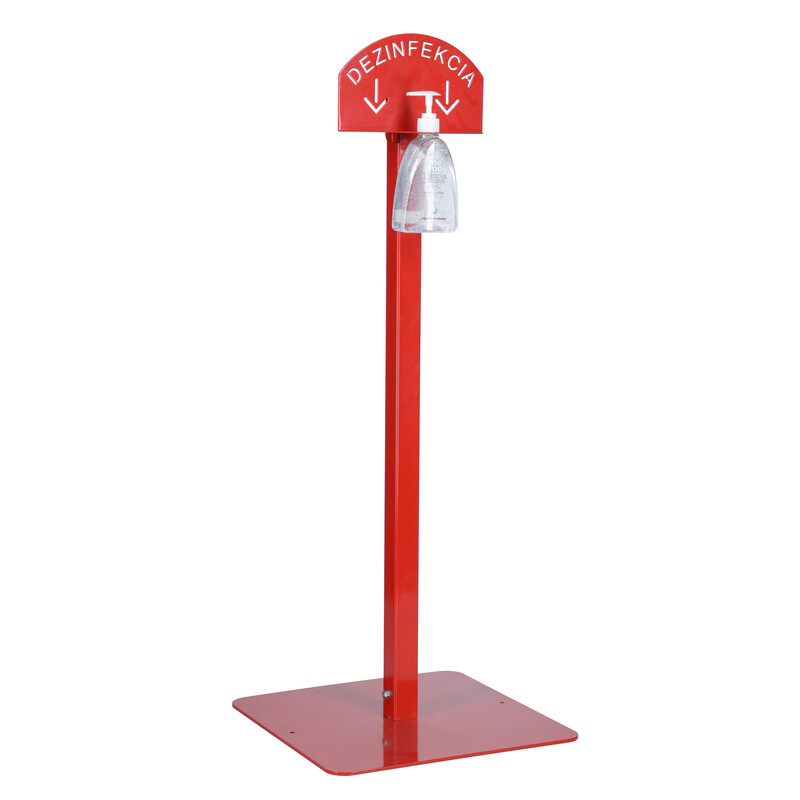 Stojan červený na dezinfekciu rúk s dezinfekčným gélom Me Too, 500 ml