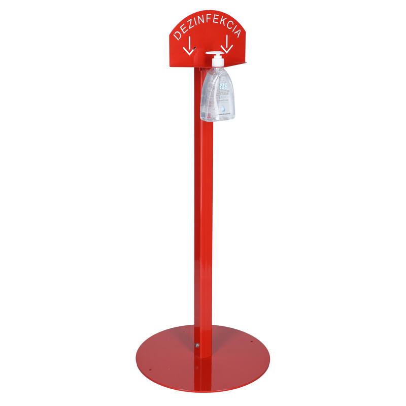 Stojan červený na dezinfekciu rúk s dezinfekčným gélom Me Too, 500 ml