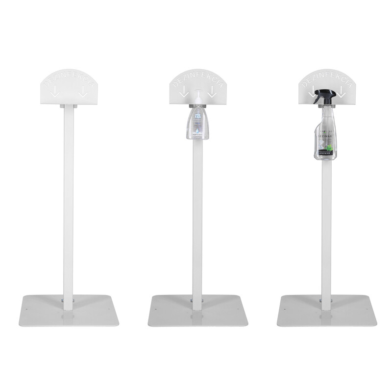 Stojan biely na dezinfekciu rúk, bez dezinfekcie, 100 cm