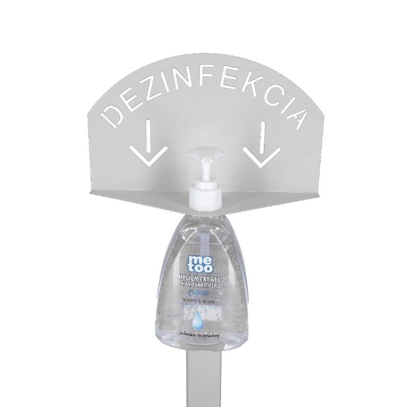 Stojan biely na dezinfekciu rúk s dezinfekčným gélom Me Too, 500 ml