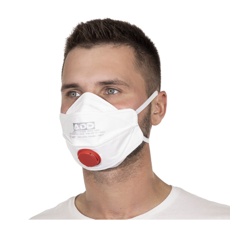 Respirátor FFP3 s výdychovým ventilom, červený