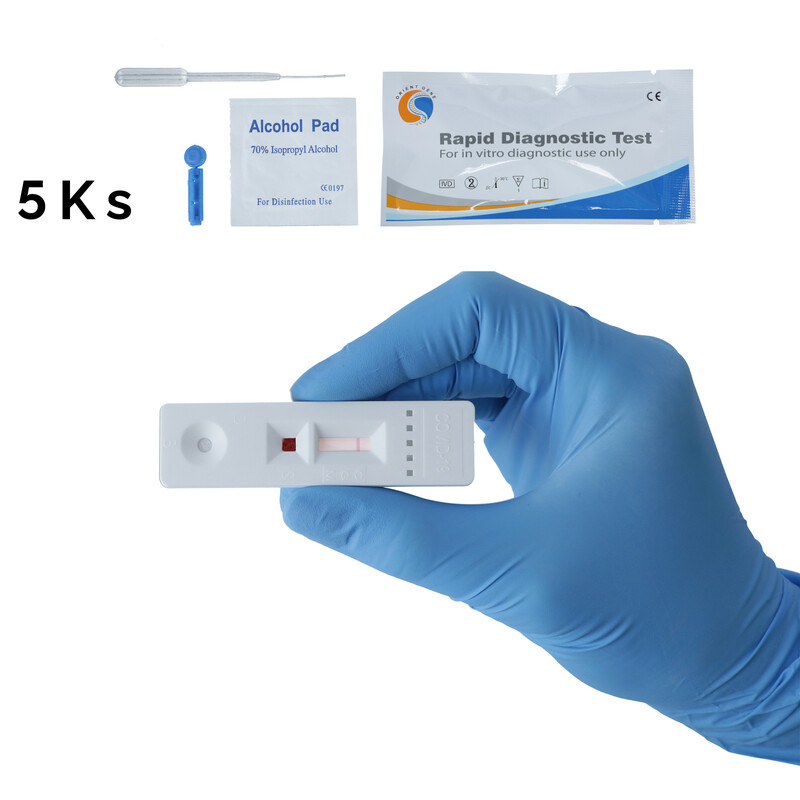 Certifikované rýchlotesty na COVID-19 s 97,5 % úspešnosťou výsledkov, 5 ks balenie