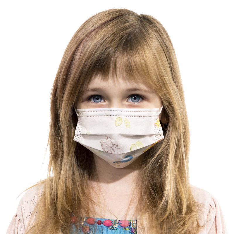 Detské rúško na tvár s gumičkou, 50 ks