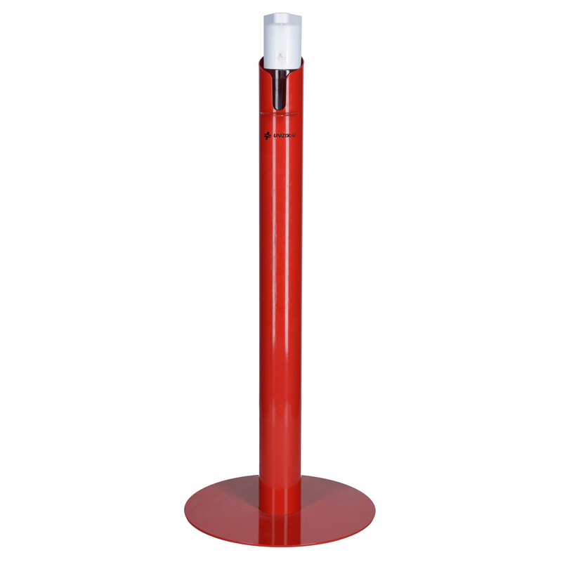 Automatický dávkovač dezinfekcie so stojanom UNIZDRAV, červený