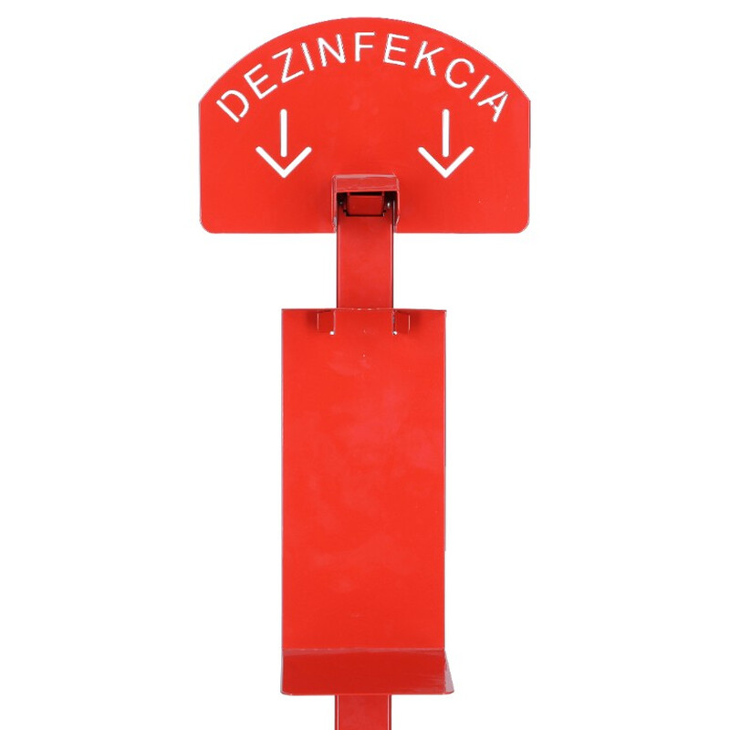 Stojan červený na dezinfekciu rúk, bez dezinfekcie, 110 cm