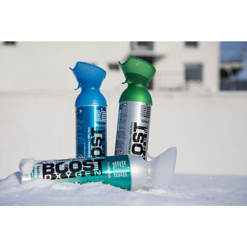 Kyslíková fľaša s náustkom Boost Oxygen Peppermint, 9 l