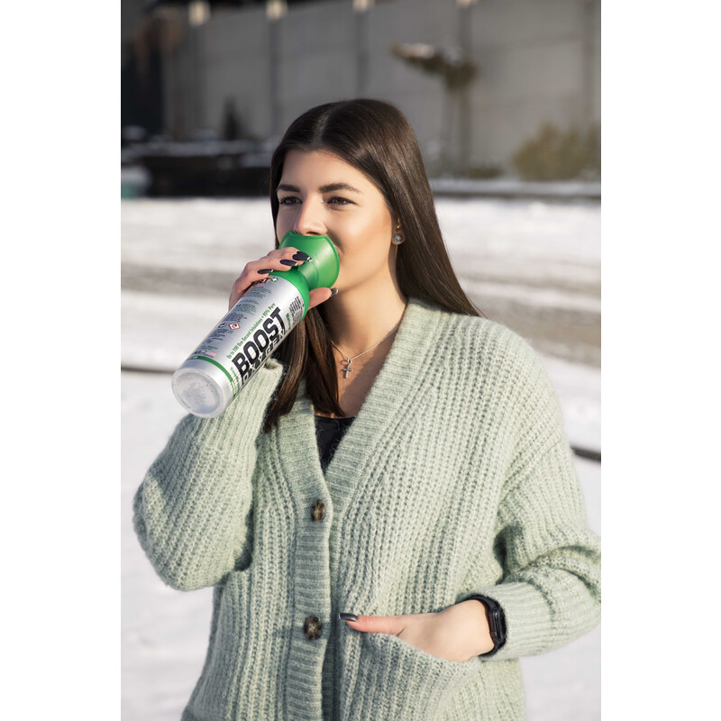 Kyslíková fľaša s náustkom Boost Oxygen Peppermint, 9 l