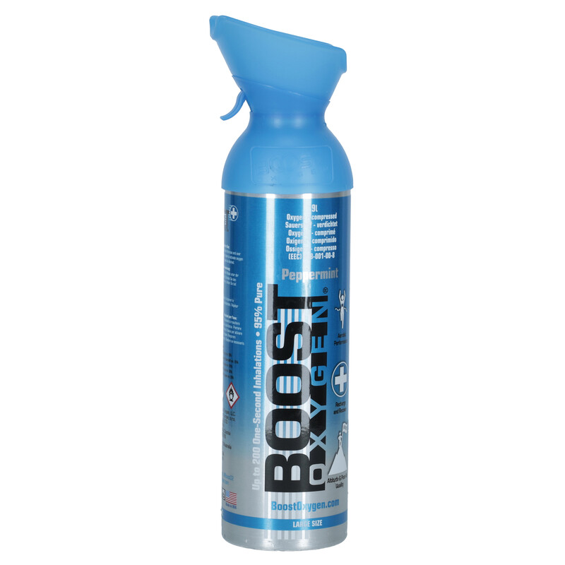 Kyslíková fľaša s náustkom Boost Oxygen Peppermint, 9 l